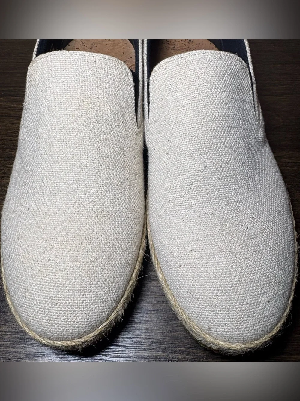 Patara Men’s Natural Canvas Espadrille Slip On Shoes Cork Footbed Size 8